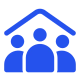 Community under a roof graphic