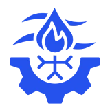 HVAC industry logo in blue