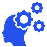 Human profile with cogwheels, innovation theme