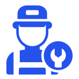 Repairman illustration with spanner tool